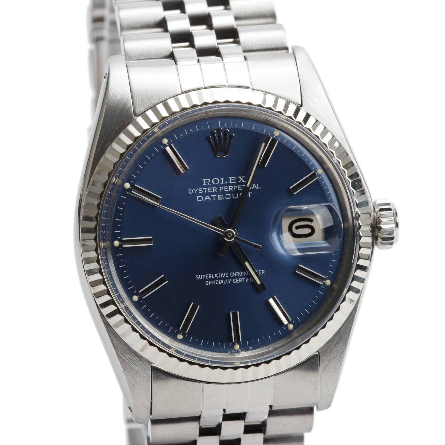 Rolex Stainless Steel Datejust 36 MM Automatic Watch Blue Dial 1601