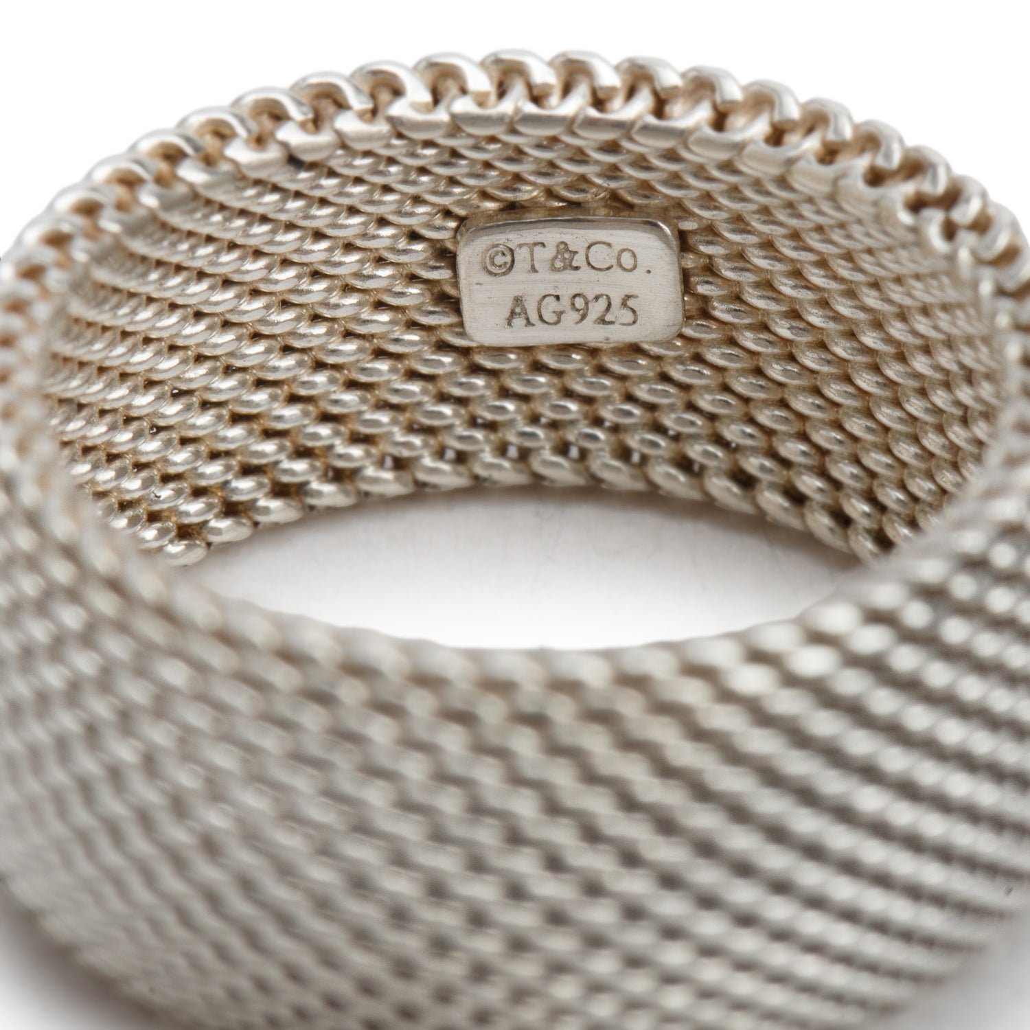 Tiffany & Co. Sterling Silver Somerset Mesh Ring, Size 6