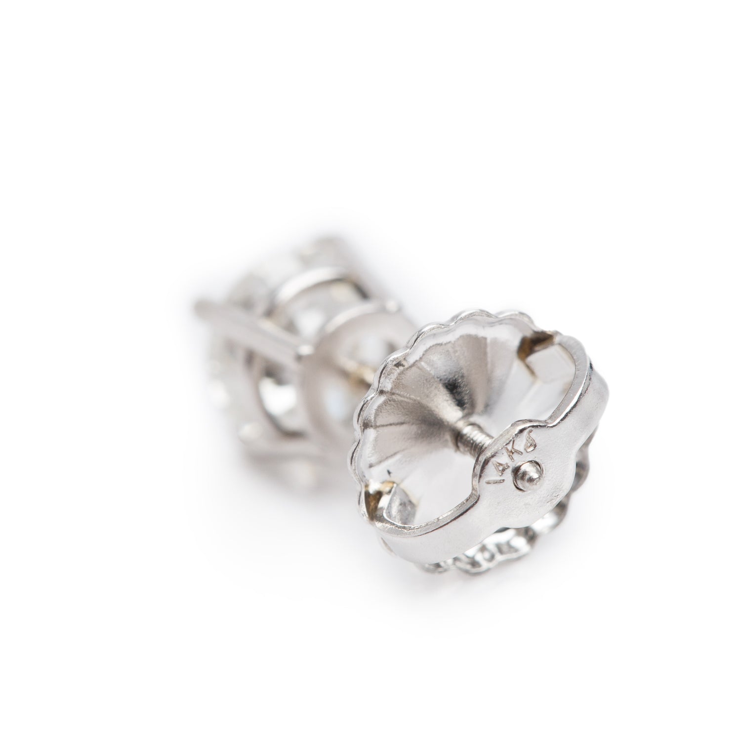 14k White Gold 1.40 tcw. Diamond Stud Earrings