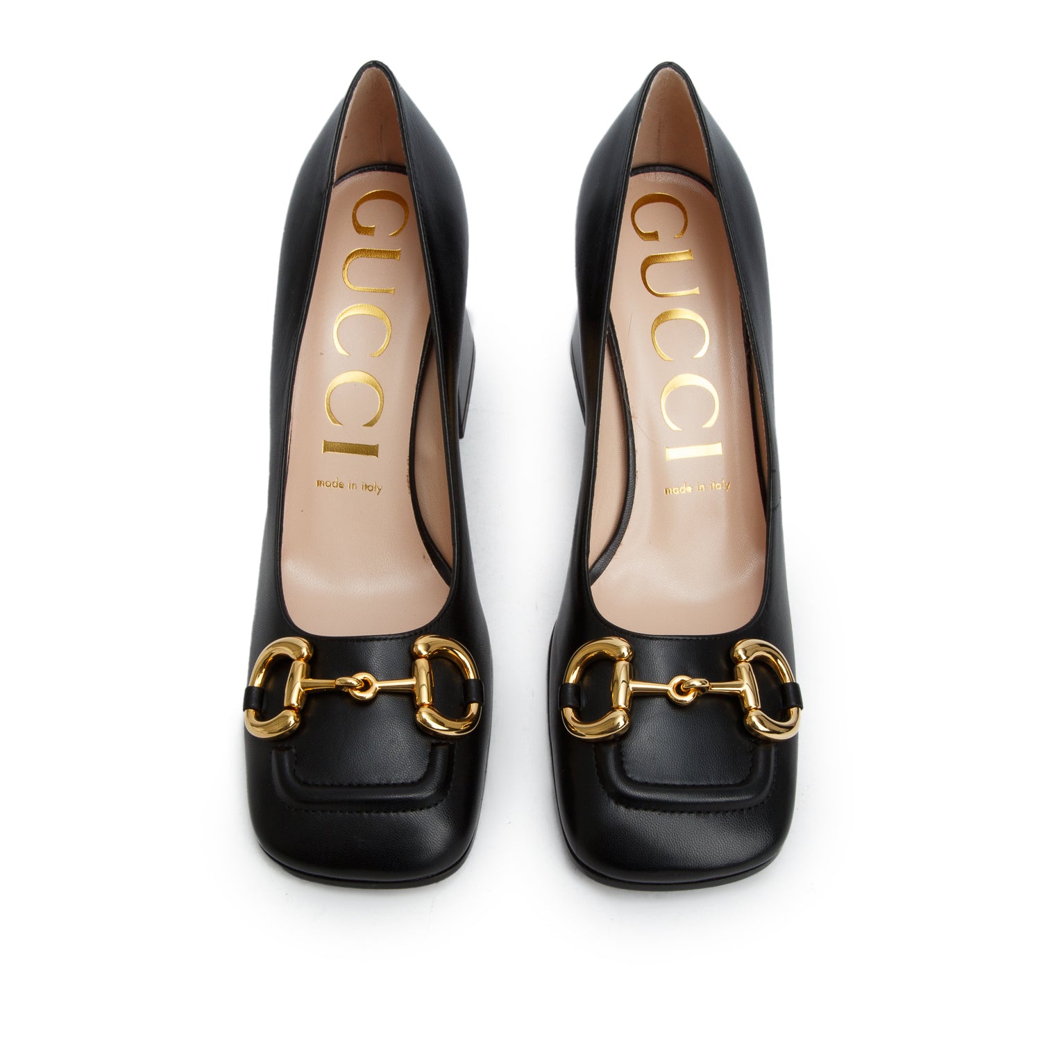 Gucci Black Malaga Kid Horsebit 75mm Pumps, Women's Size 38.5 w/ Box