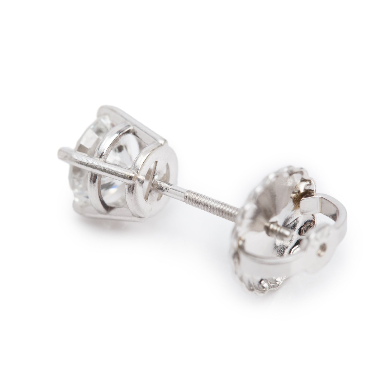 14k White Gold 1.20 tcw. Diamond Stud Earrings