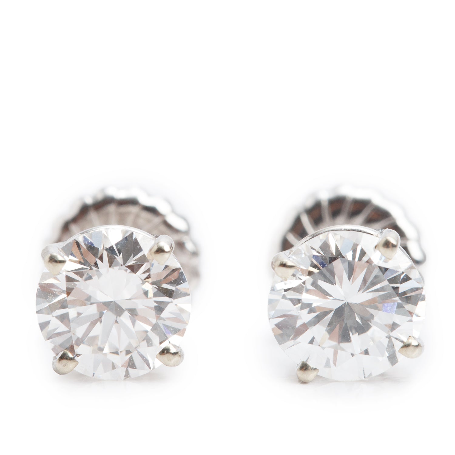 14k White Gold 2.32 tcw. Diamond Stud Earrings