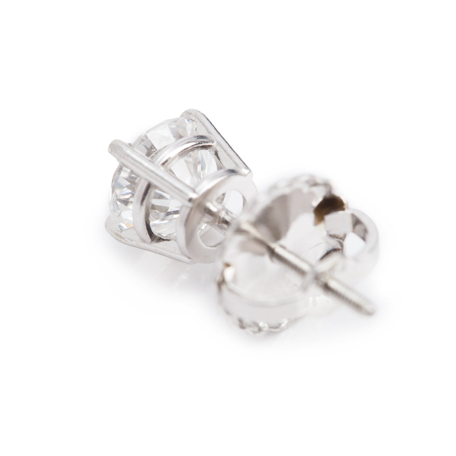 14k White Gold 1.35 tcw. Diamond Stud Earrings