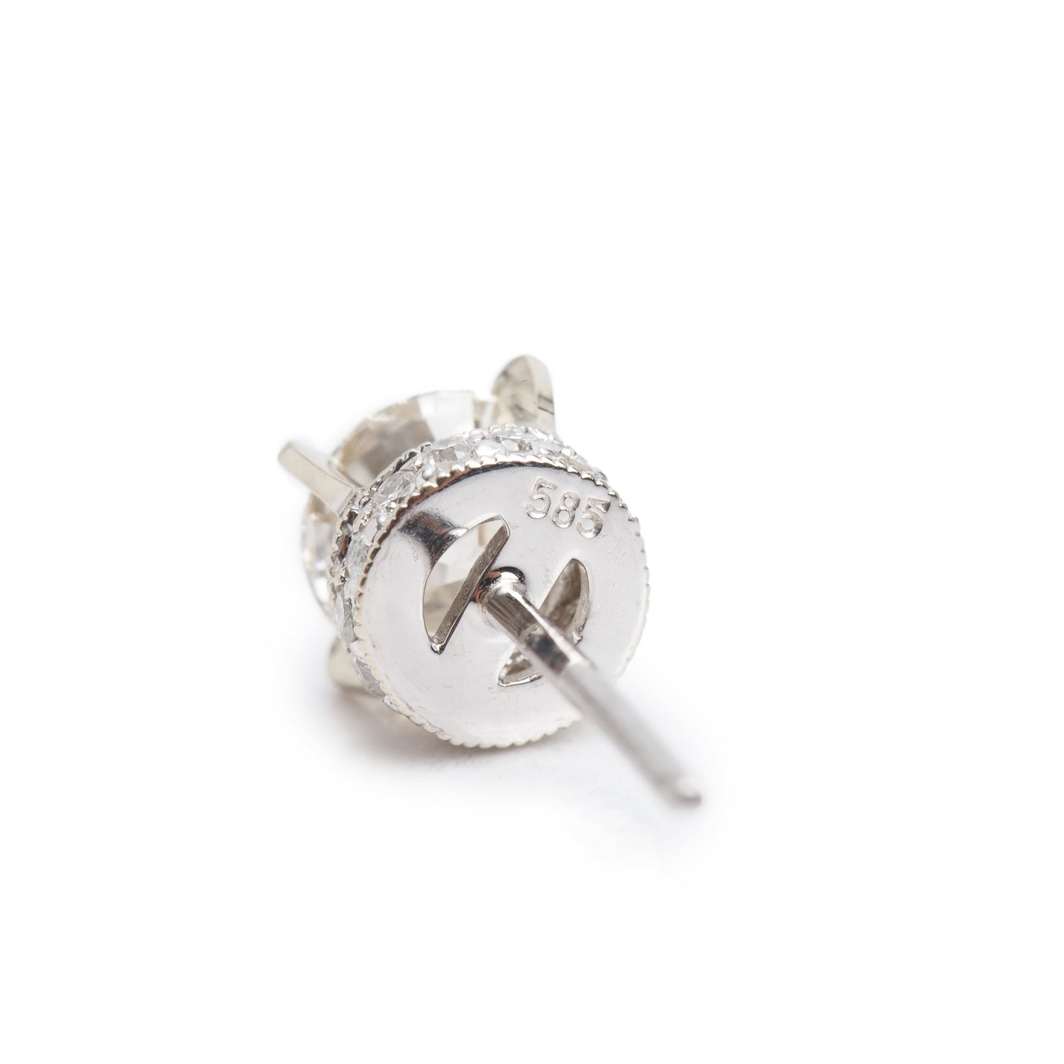 14k White Gold 1.52 tcw. Diamond Stud Earrings