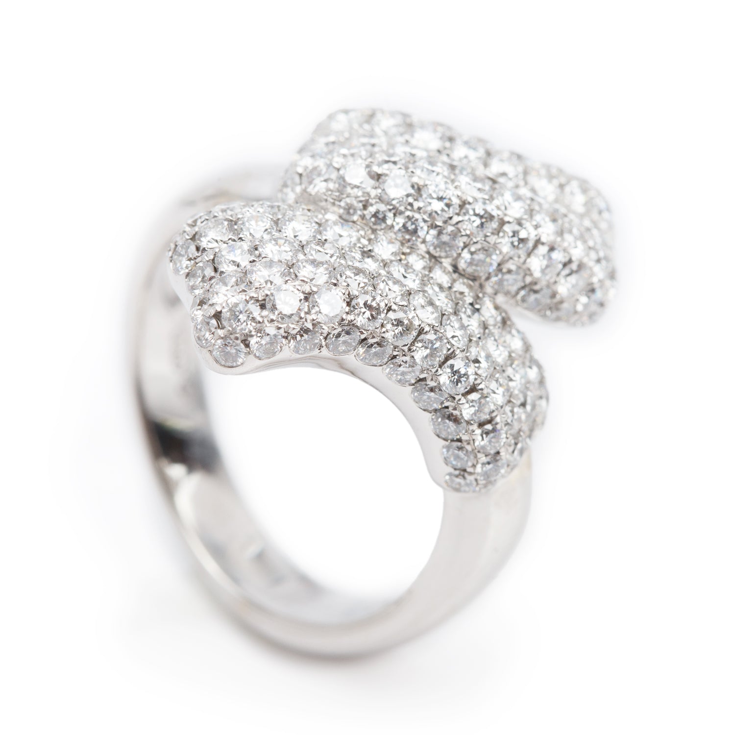 18k White Gold 2.41 tcw. Pave Diamond Cocktail Ring, Size 6.5