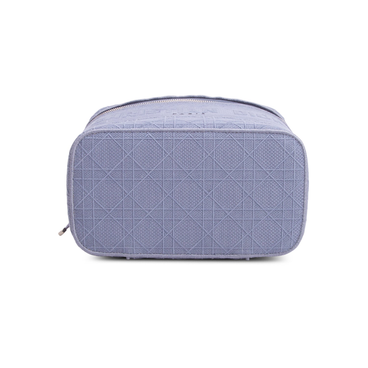 Christian Dior 2020 Blue Canvas Embroidered Cannage Travel Vanity Case