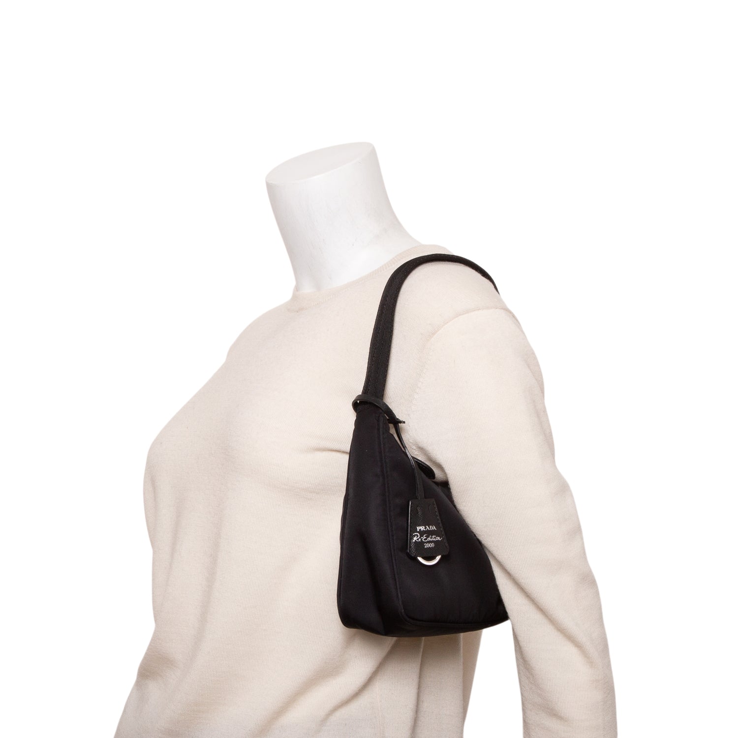 Prada Black Re-Nylon Saffiano Re-Edition 2000 Mini Bag