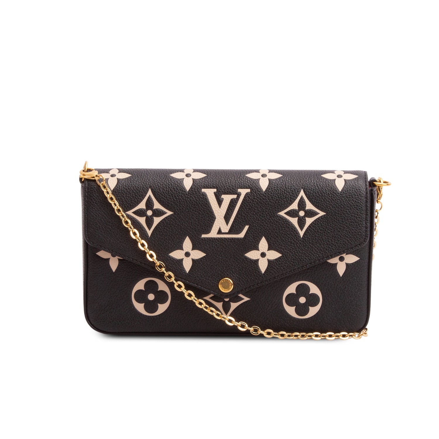 Louis Vuitton 2022 Black Monogram Empreinte Leather Felicie Pochette w/ Box, Inserts & Receipt
