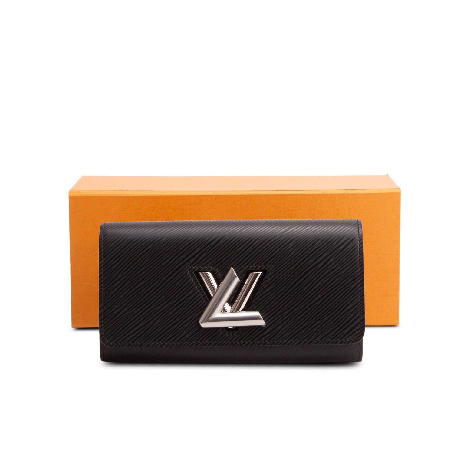 Louis Vuitton Black Epi Leather Twist Wallet w/ Box