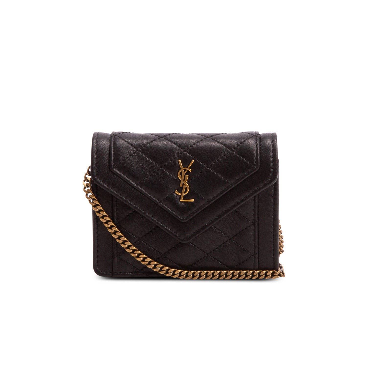 Saint Laurent 2023 Black Lambskin Quilted Mini Gaby w/ Box
