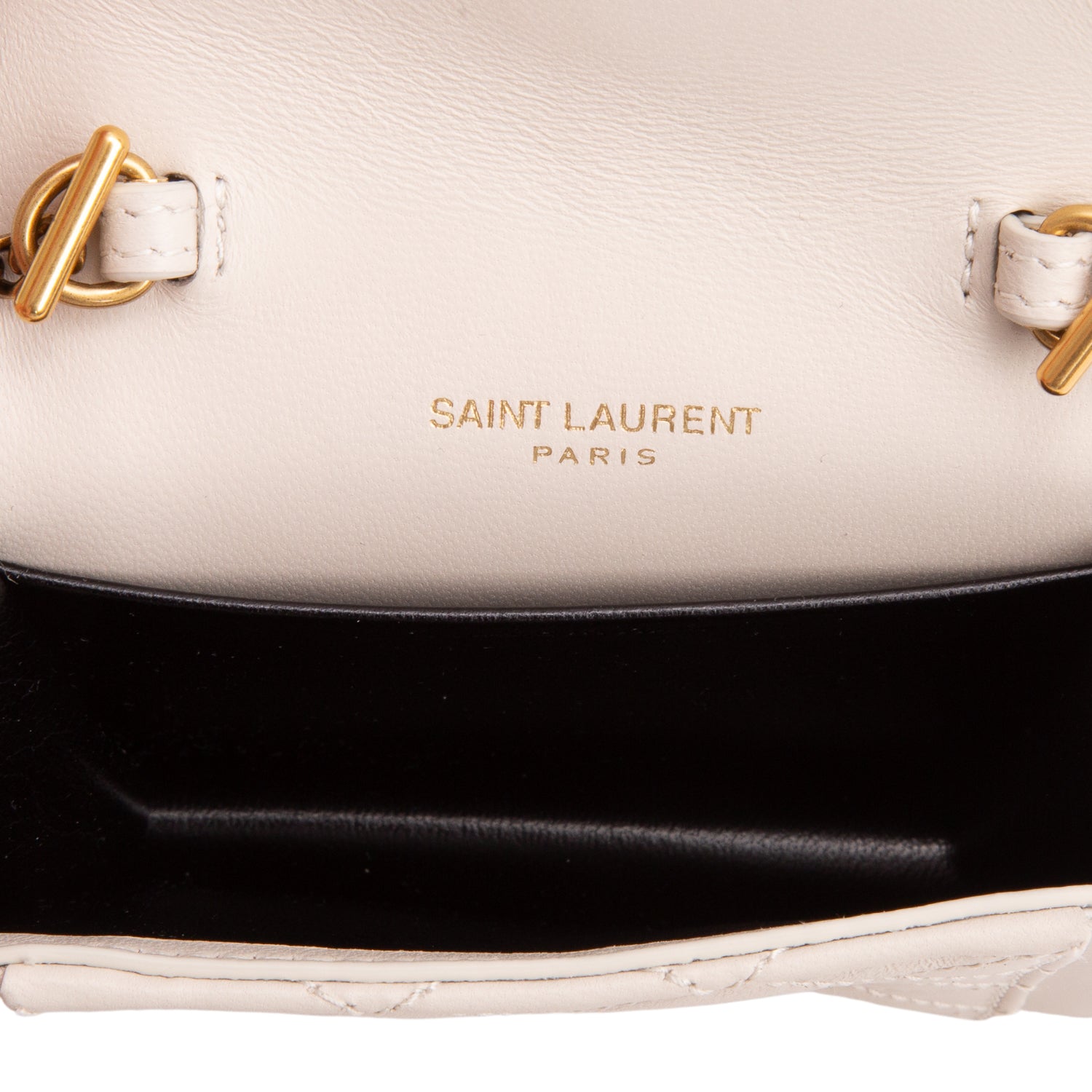 Saint Laurent 2023 Grey Lambskin Quilted Mini Gaby w/ Box