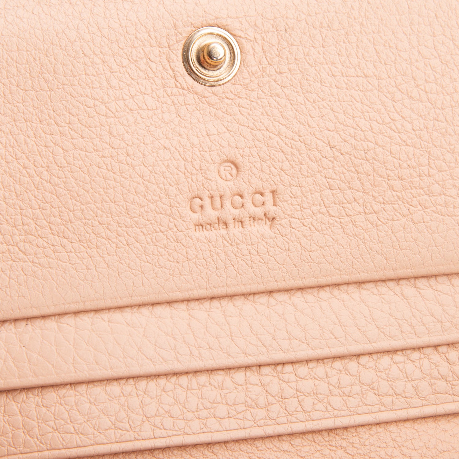 Gucci Pink Grainy Leather GG Emblem Small Wallet w/ Box