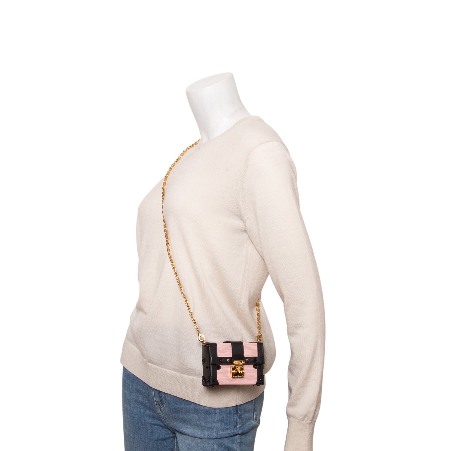 Louis Vuitton Pink Epi Essential Trunk NM w/ Box & Chain