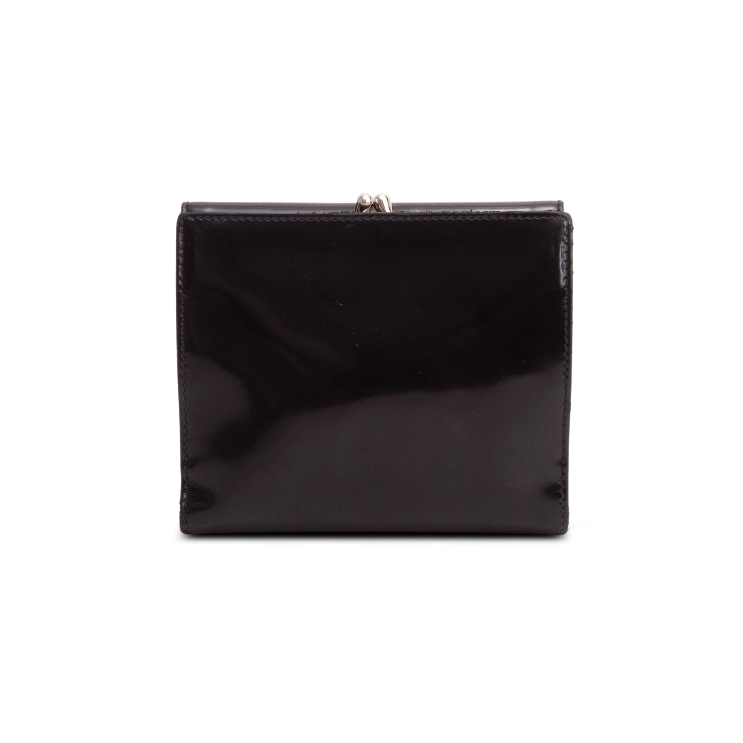 Prada Black Spazzolato Trifold Compact Wallet w/ Box