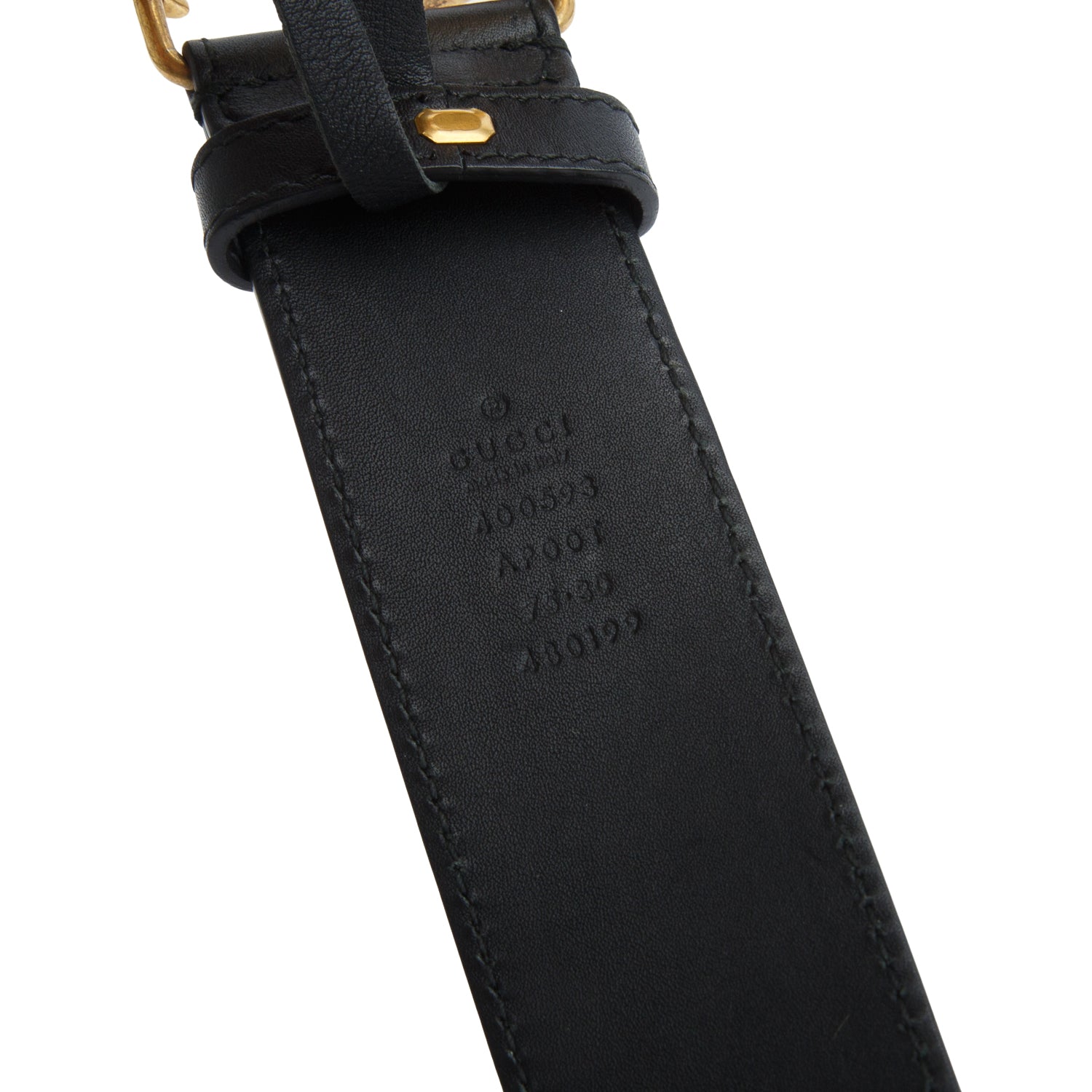 Gucci Black GG Marmont Wide Leather Belt 75 30