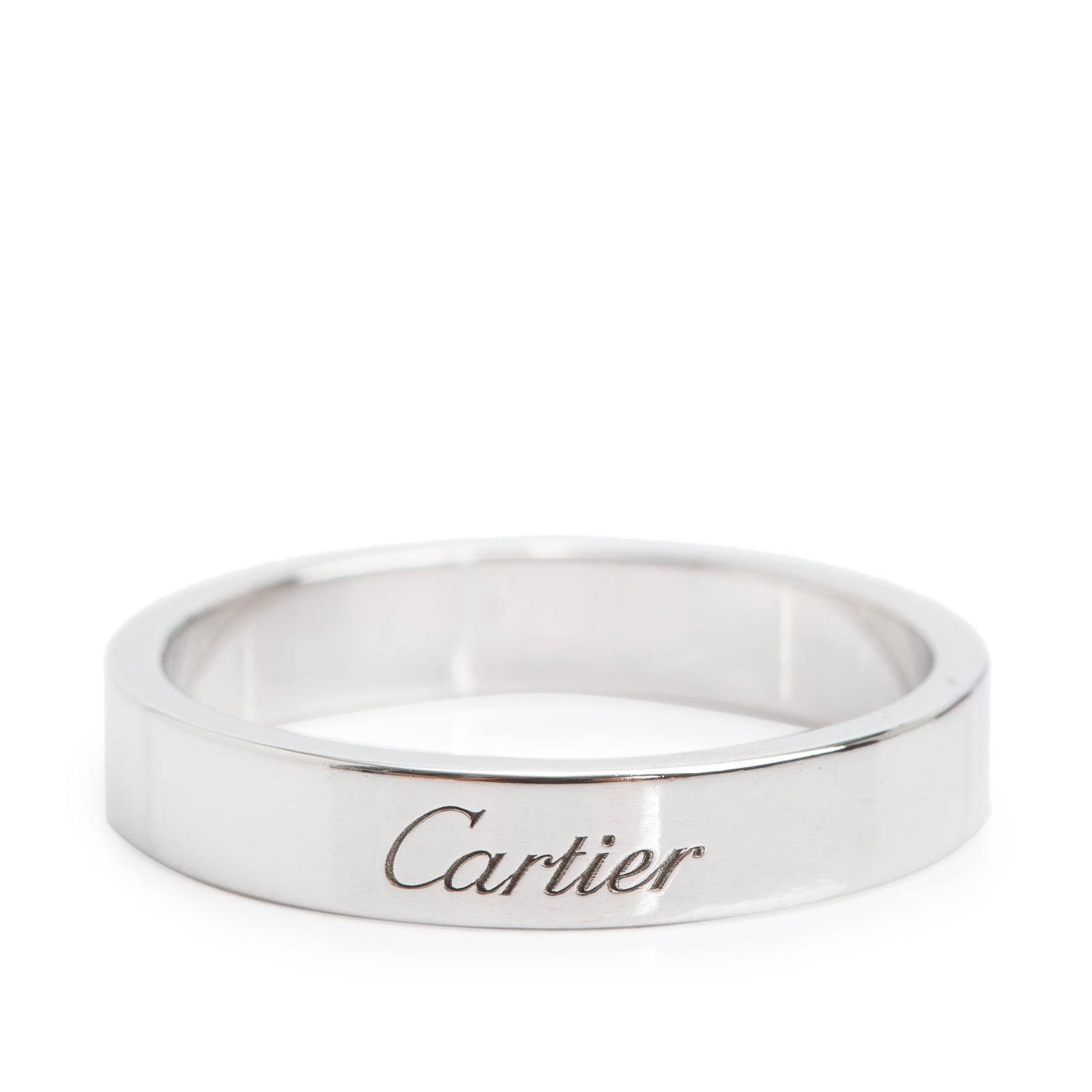 Cartier Platinum C de Cartier 4 MM Wedding Band Ring, Size 60 9.25