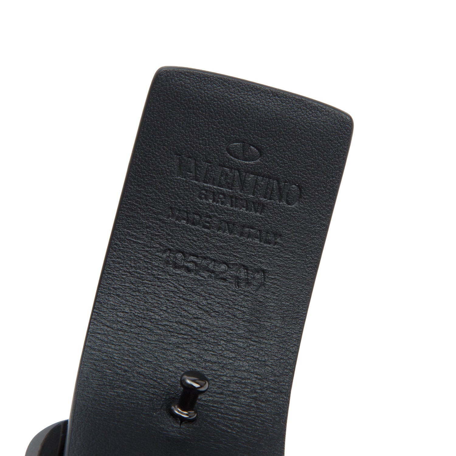 Valentino Black Leather Rockstud VLogo Belt 105 42