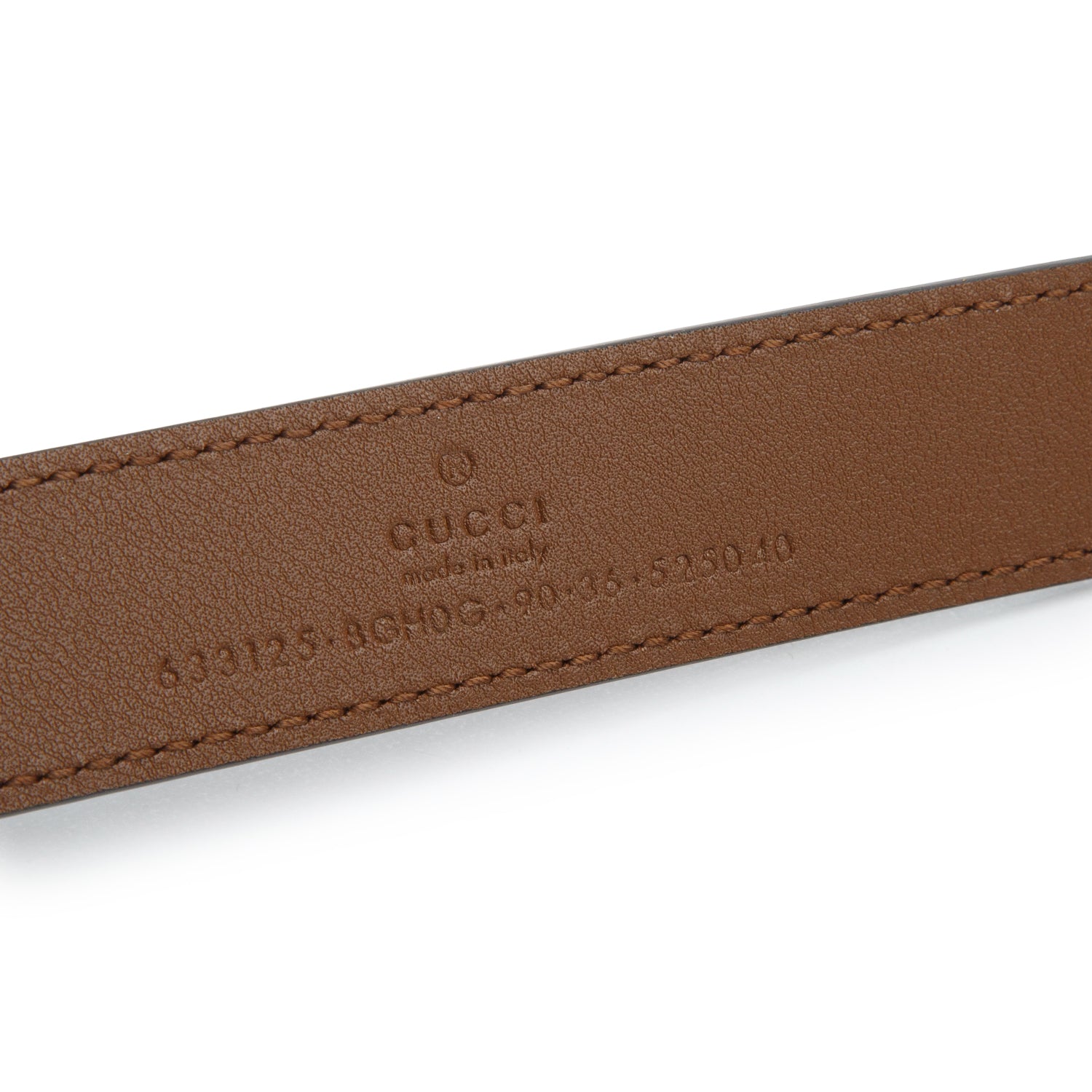 Gucci Brown Calfskin Horsebit Buckle 25mm Belt 90 36