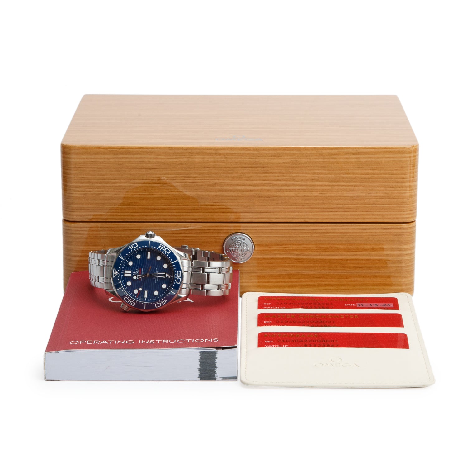 Omega 2021 Stainless Steel Seamaster Diver 300M Co-Axial Master Chronometer 42 MM Automatic Watch Blue Dial w/ Box, Papers & Extra Strap