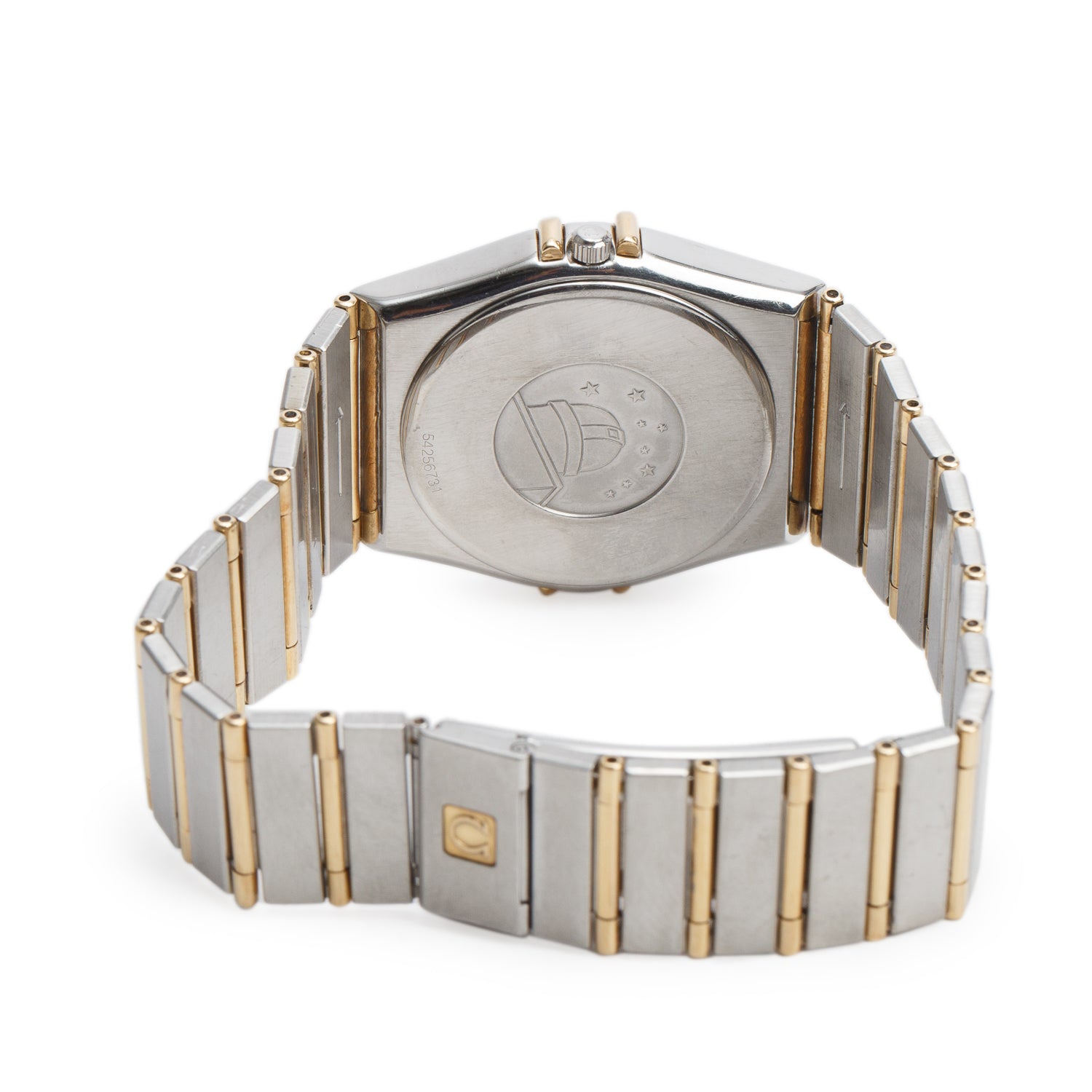 Omega Stainless Steel & 18k Yellow Gold Constellation 33 MM Quartz Watch Gold Dial