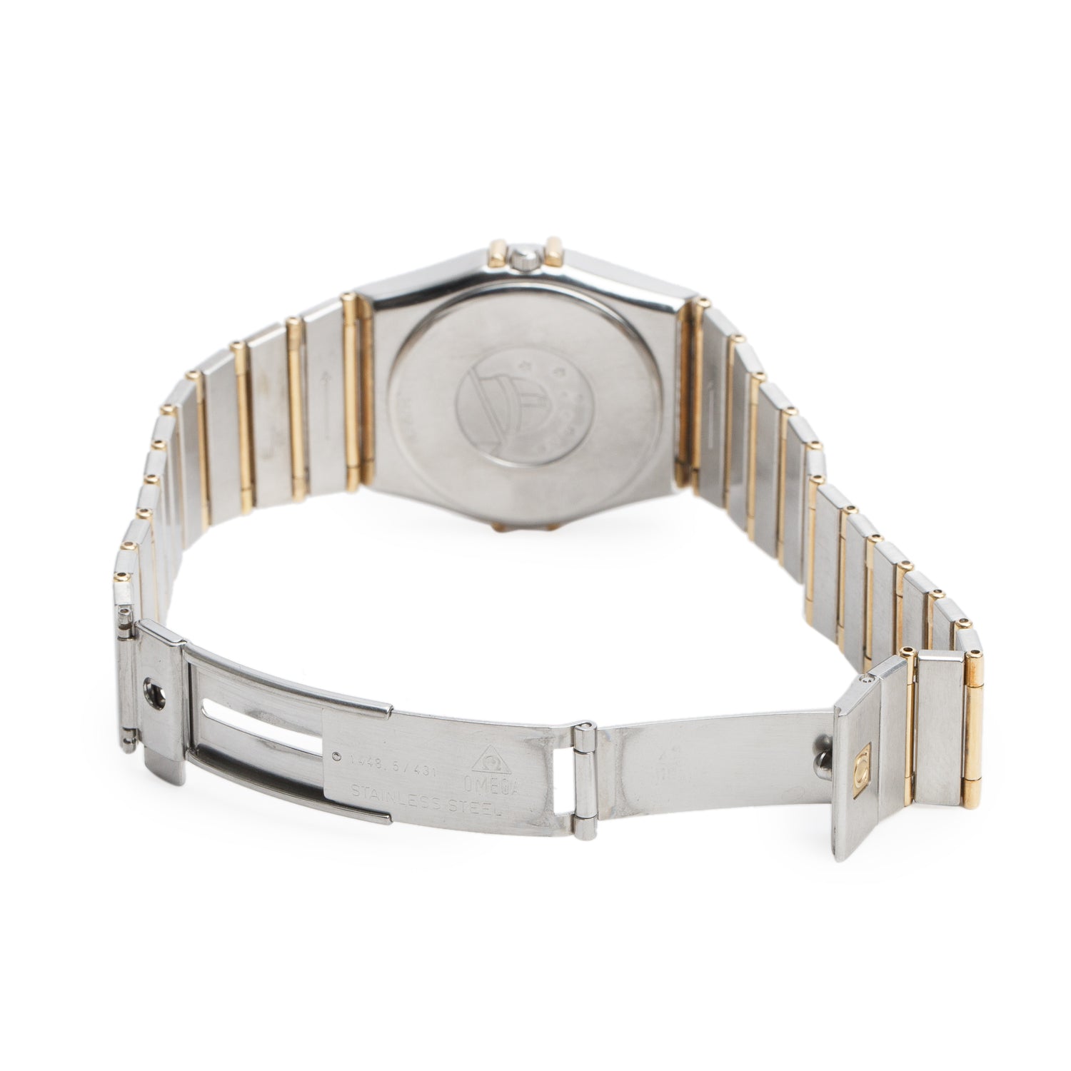 Omega Stainless Steel & 18k Yellow Gold Constellation 33 MM Quartz Watch Gold Dial