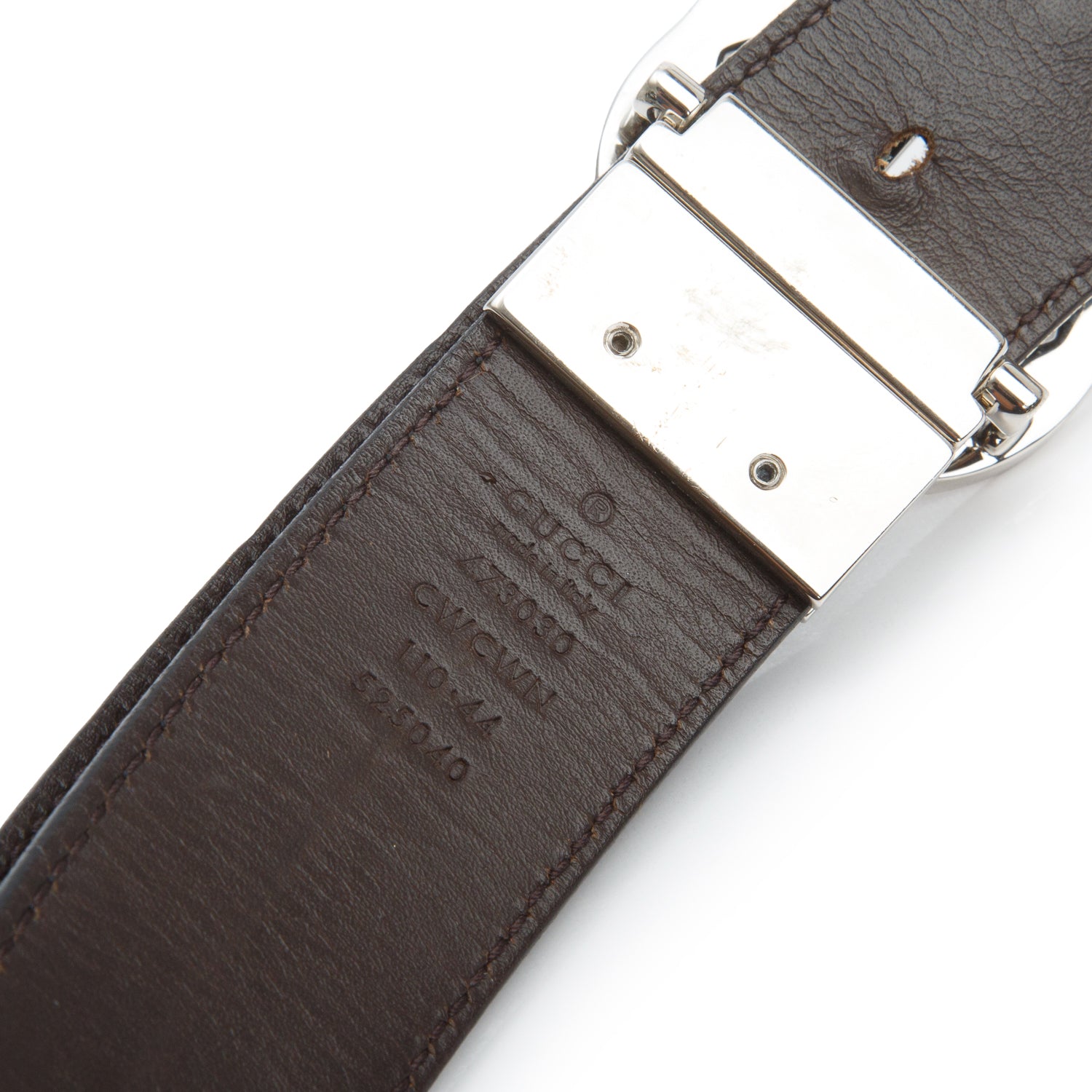 Gucci Brown/Black Signature Leather Interlocking G Reversible Belt, 110 40