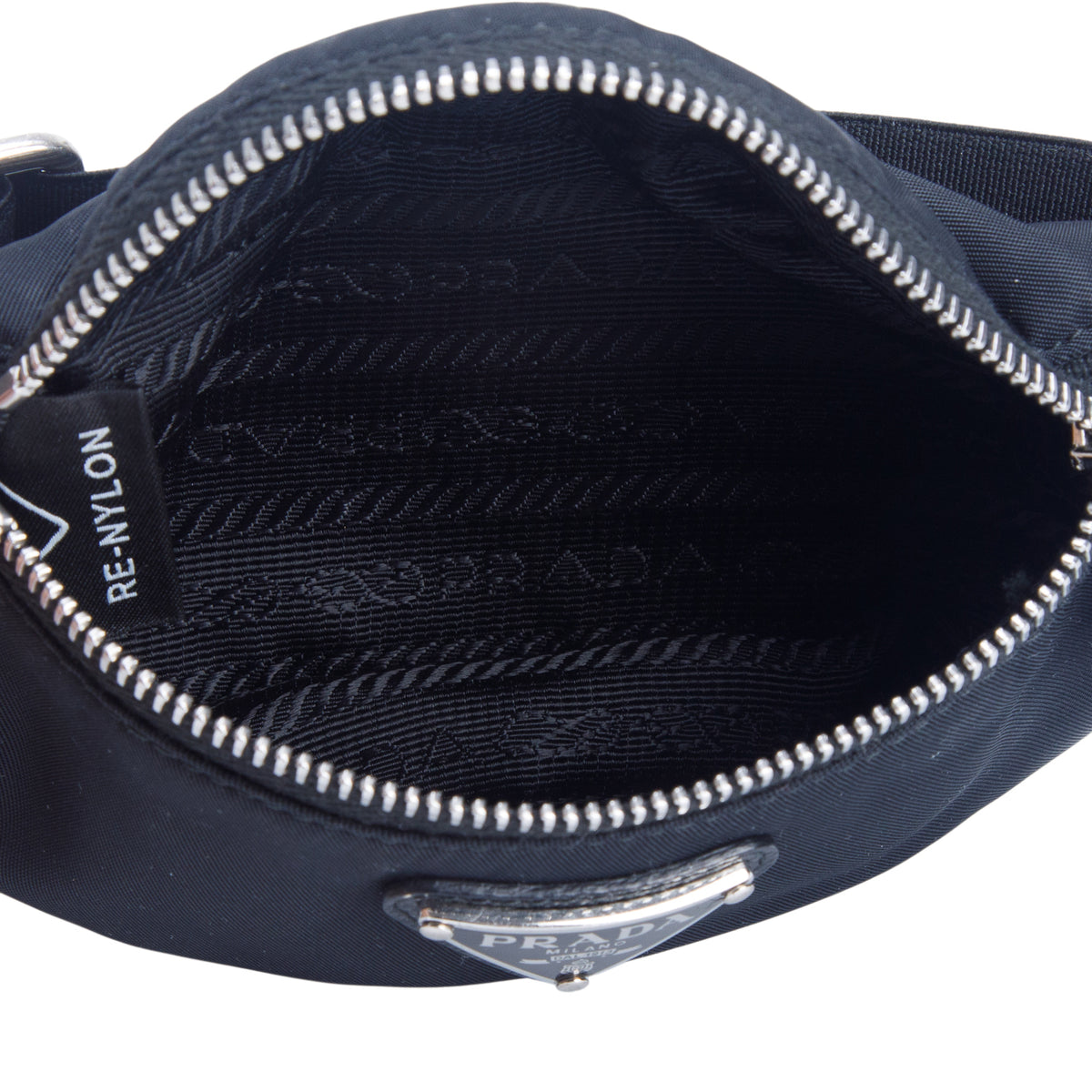 Prada Black Tessuto Re-Nylon Mini Wrist Pouch