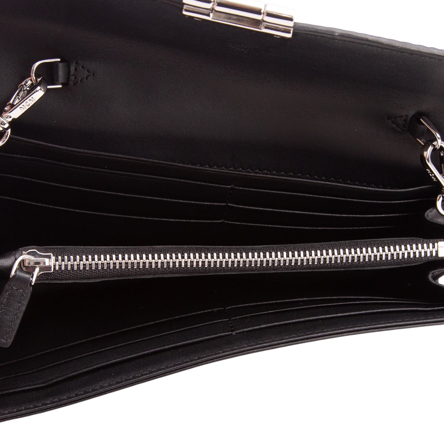MCM Black Visetos Tracy Chain Wallet Bag w/ Box