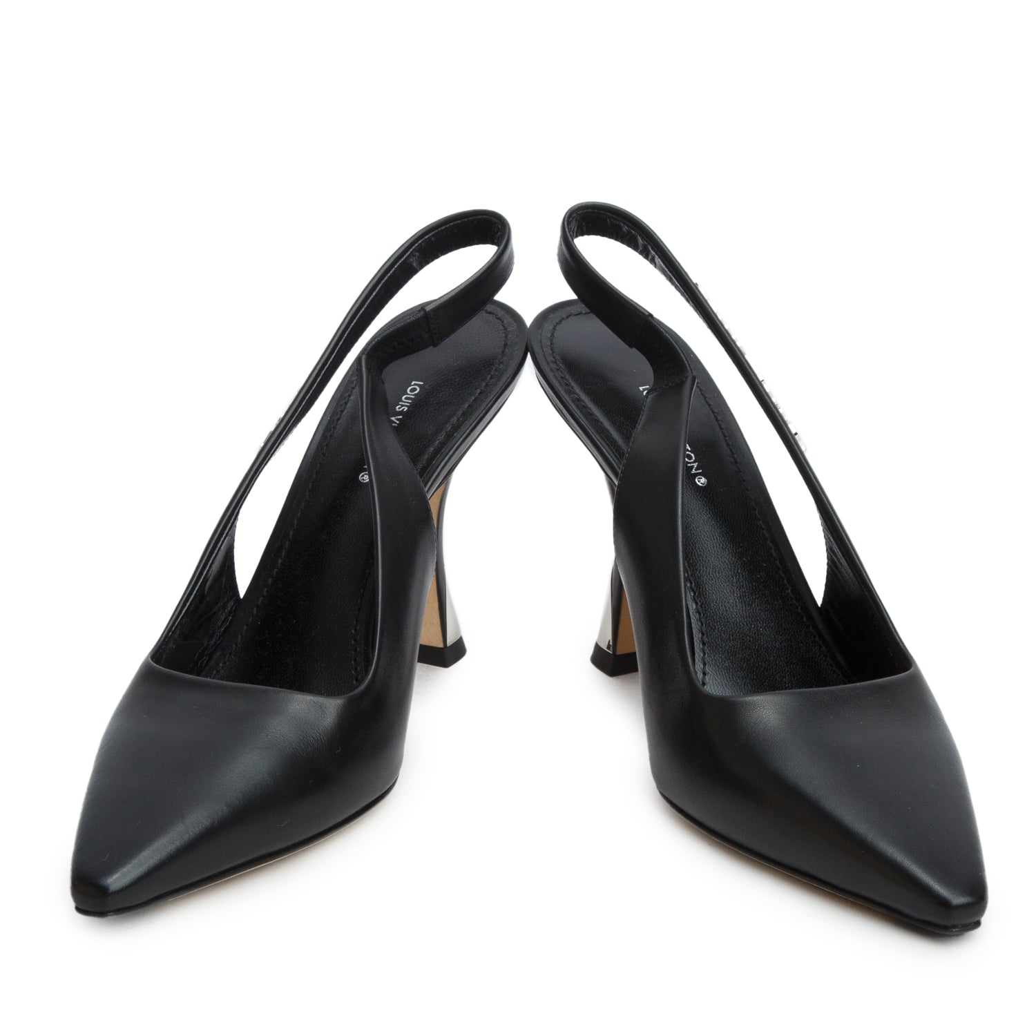 Louis Vuitton 2022 Black Leather Logo Slingback Pump, Size 36