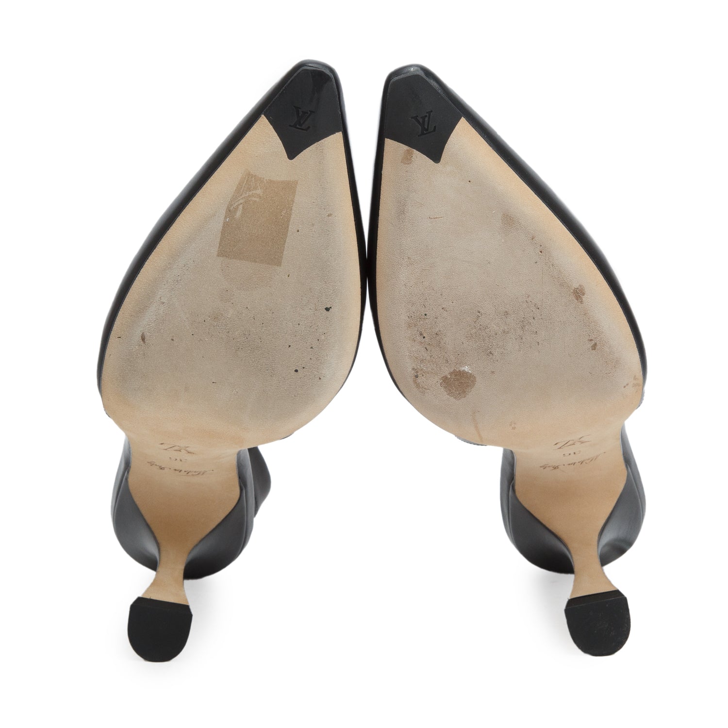 Louis Vuitton 2022 Black Leather Logo Slingback Pump, Size 36