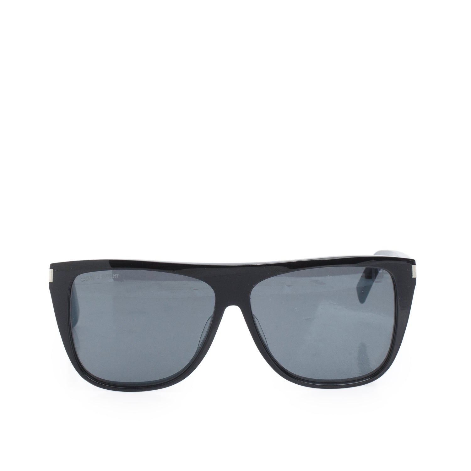 Saint Laurent SL1 002 Black Acetate New Wave Sunglasses w/ Case