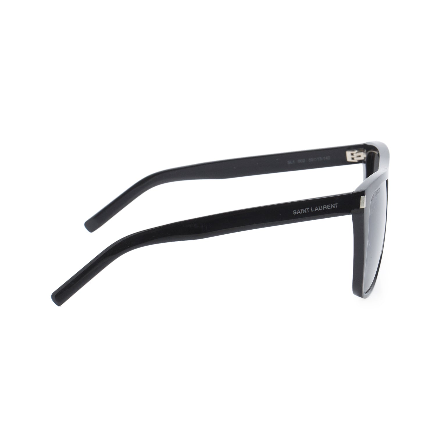 Saint Laurent SL1 002 Black Acetate New Wave Sunglasses w/ Case