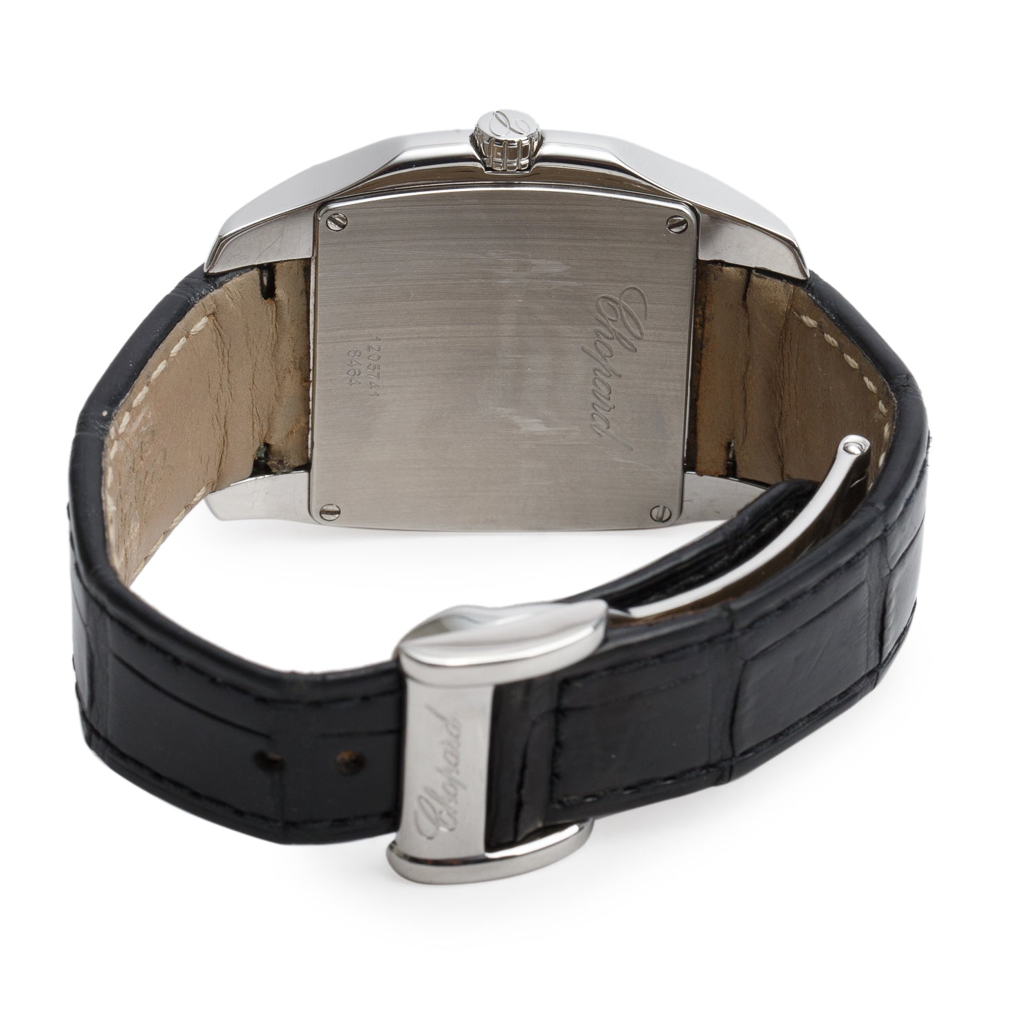 Chopard Stainless Steel Diamond Bezel Two O Ten Watch Black Dial 8464