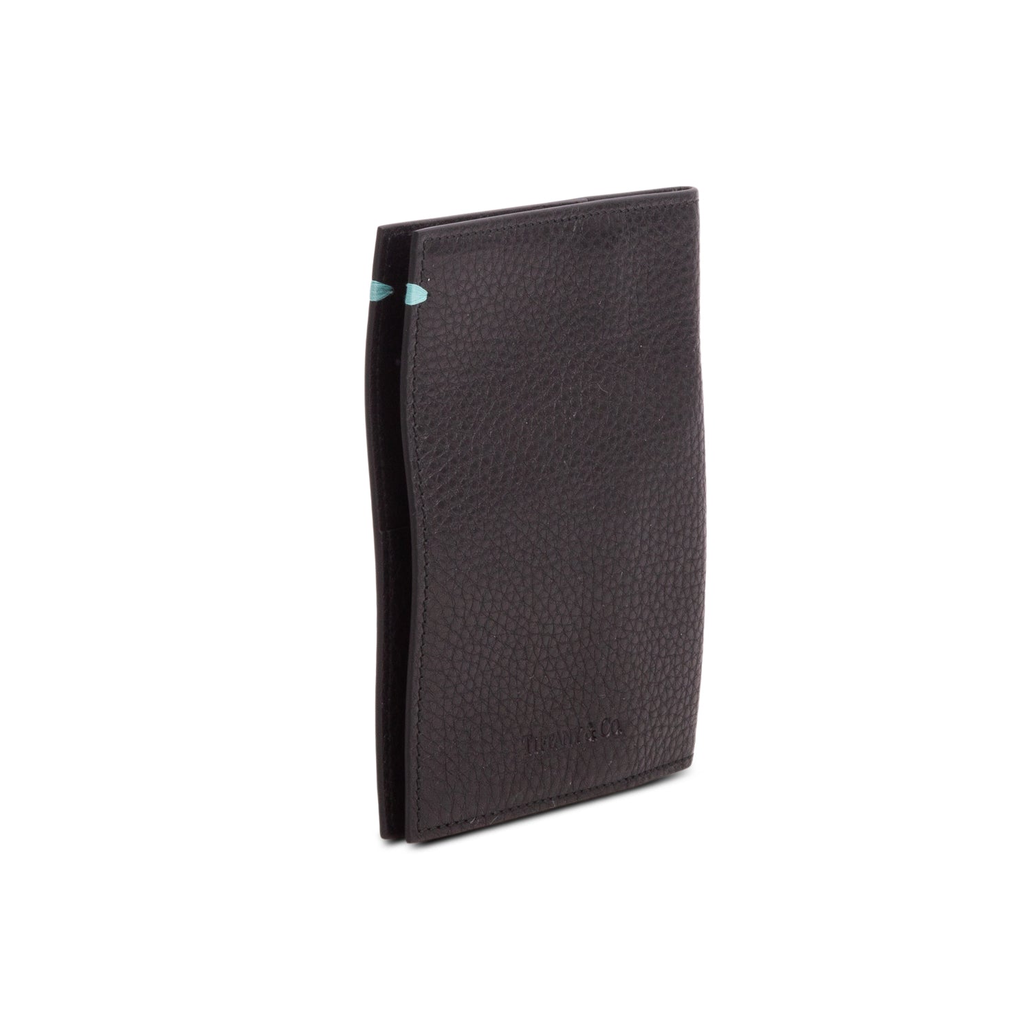 Tiffany & Co. Black Grained Leather Passport Holder w/ Box