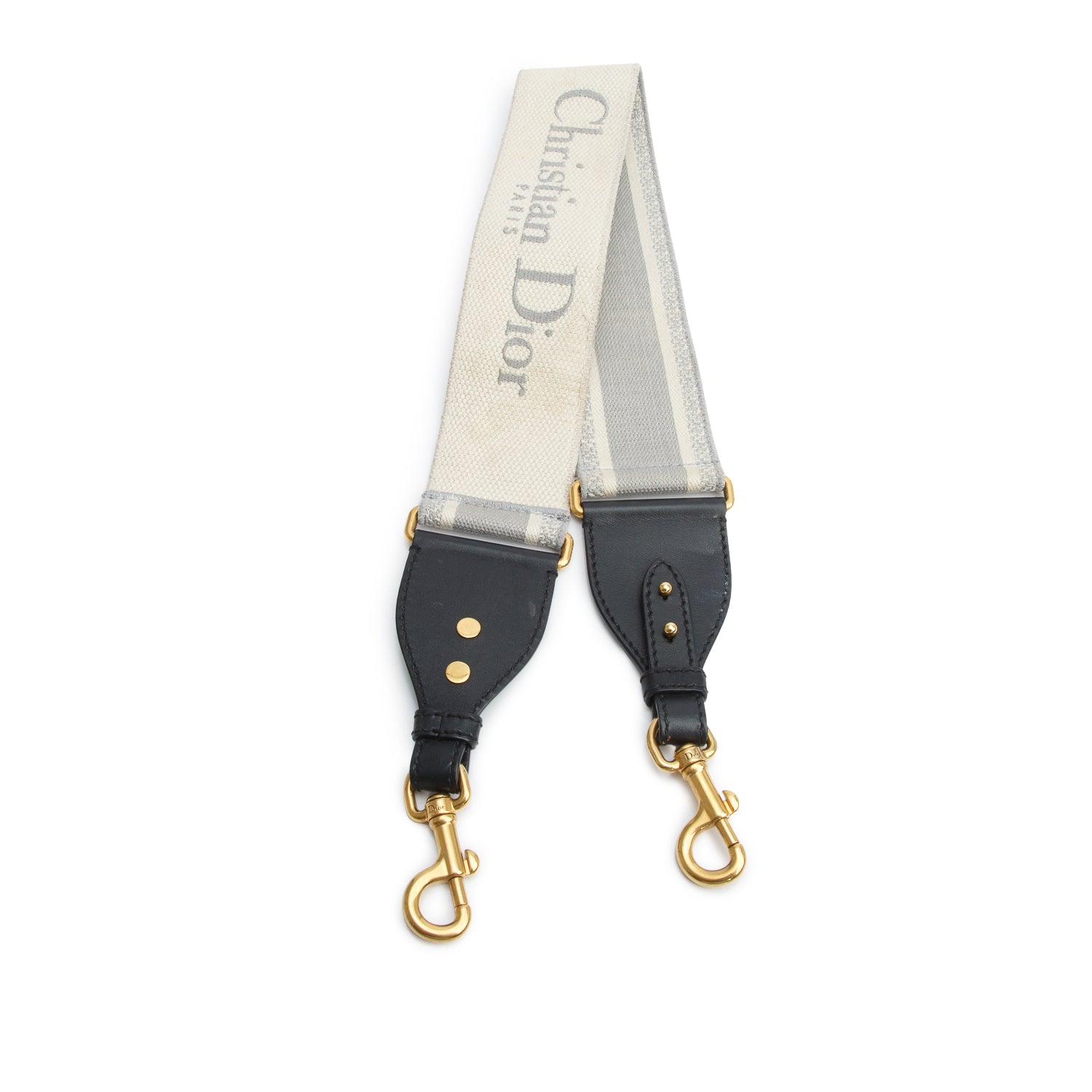 Crhsitian Dior Grey Canvas Embroidered Shoulder Strap