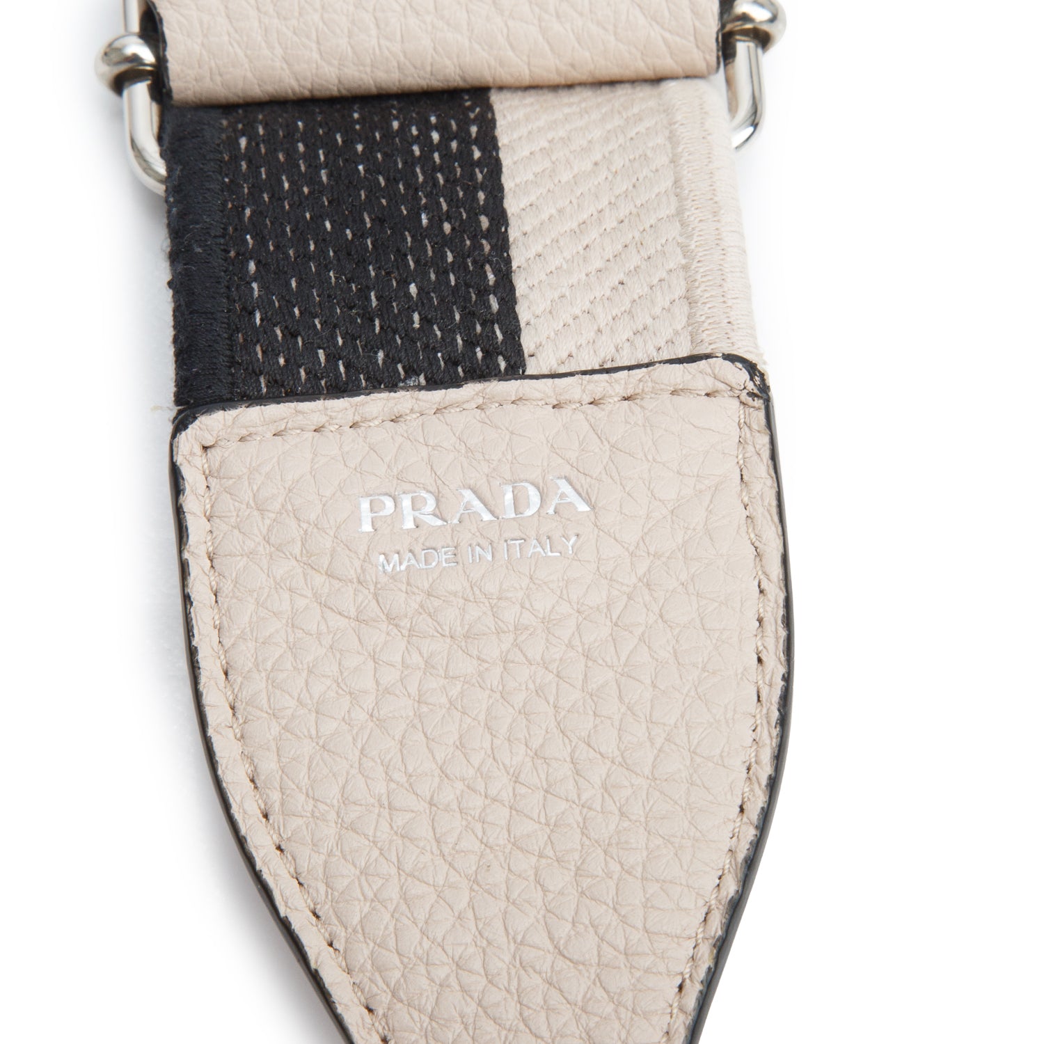Prada Pink/Black Canvas Striped Adjustable Bag Strap