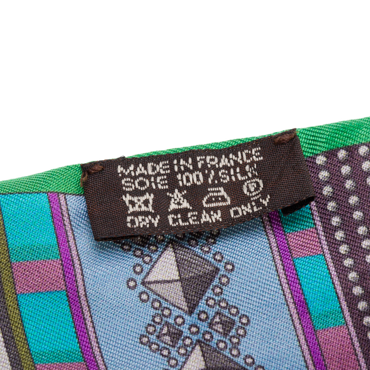 Hermes Green/Multicolor 'Collier de Chiens' Silk Twilly w/ Box & Receipt