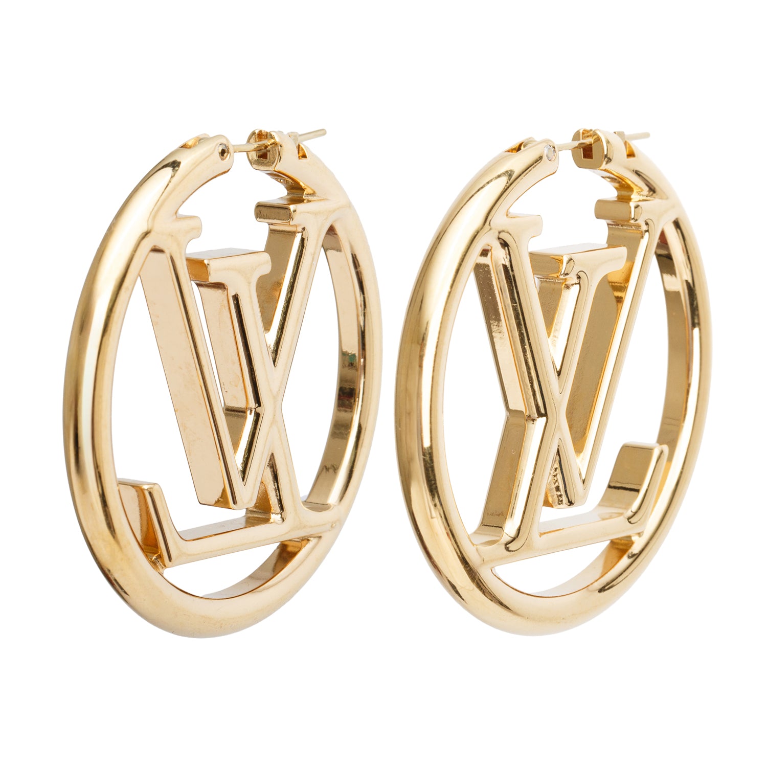 Louis Vuitton 2022 Gold-Plated Louise Hoop GM Earrings