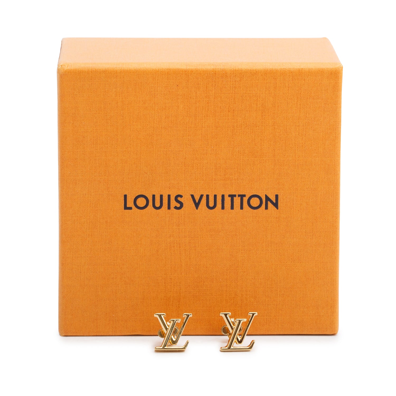 Louis Vuitton 2022 Gold Plated LV Iconic Stud Earrings w/ Box