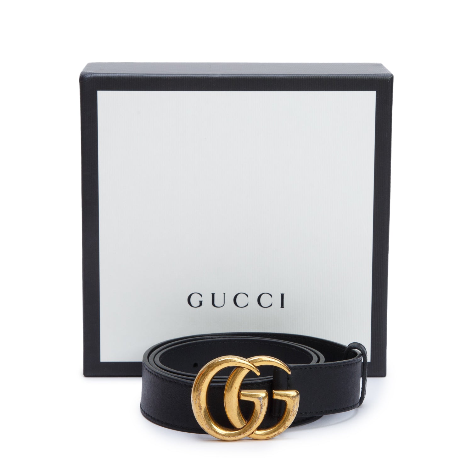 Gucci GG Marmont Black Leather Belt 85 34 w/ Box