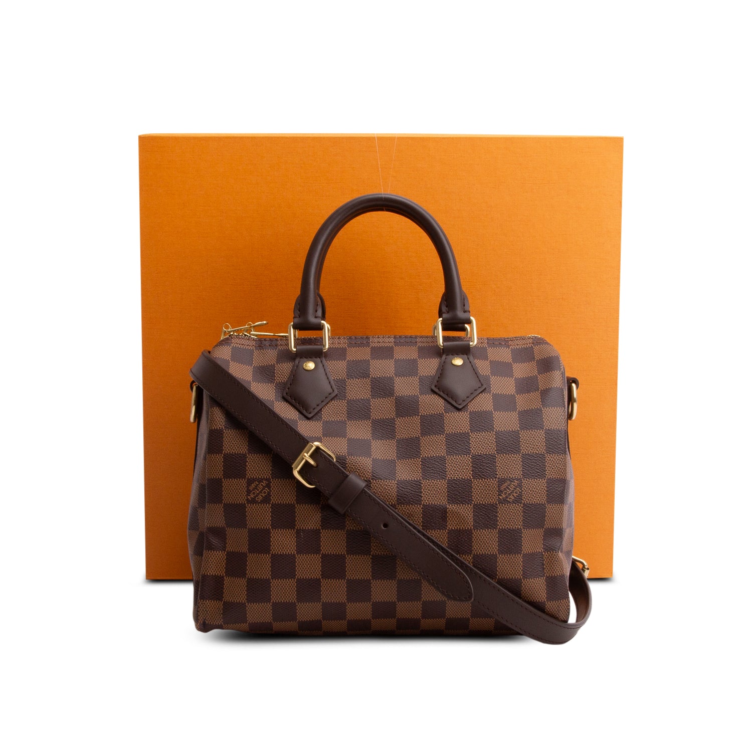 Louis Vuitton 2020 Damier Ebene Speedy Bandouliere 25 w/ Box, Receipt & Strap