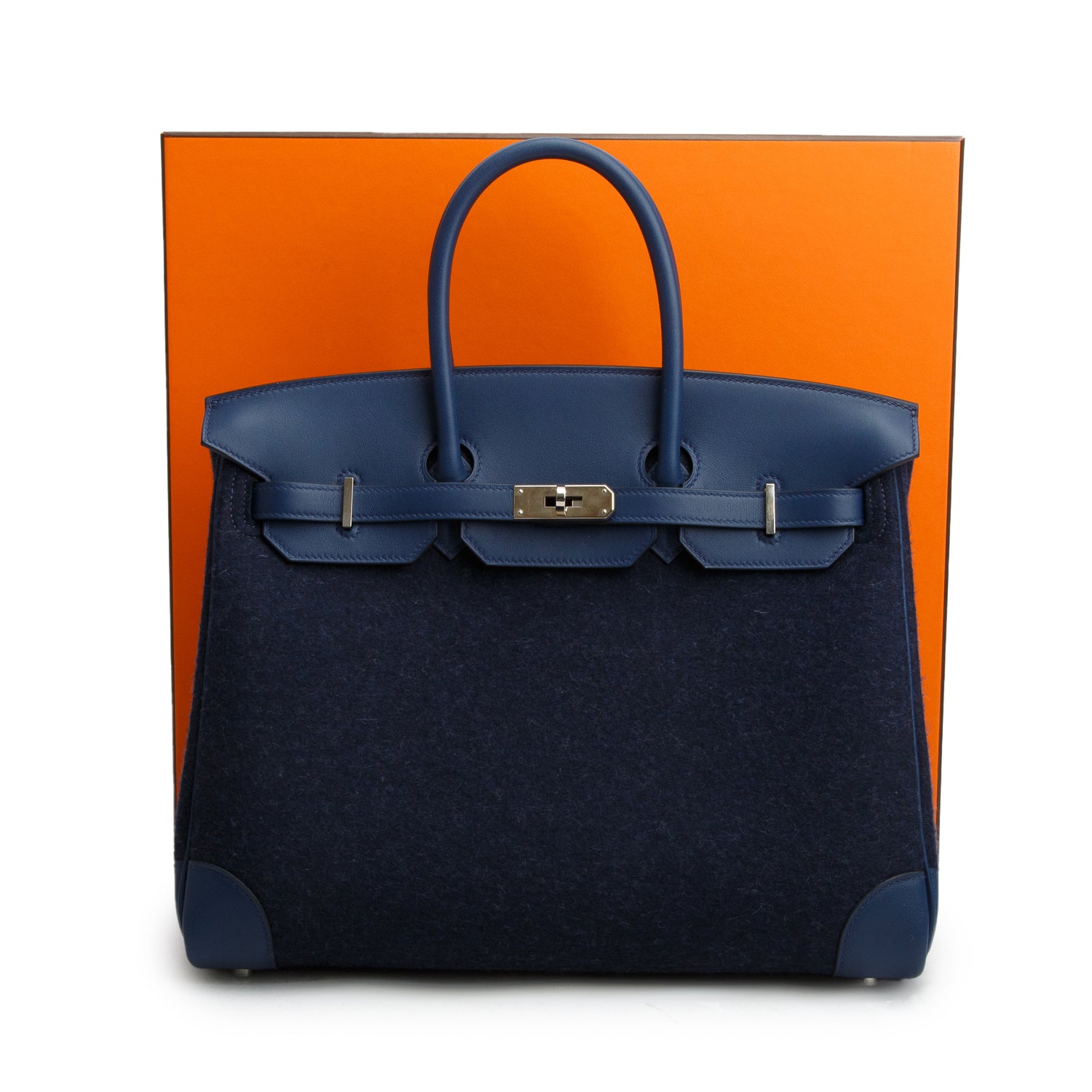 Hermes Bleu de Malte/Bleu Nuit Swift Feutre Birkin 35 w/ Box & Receipt