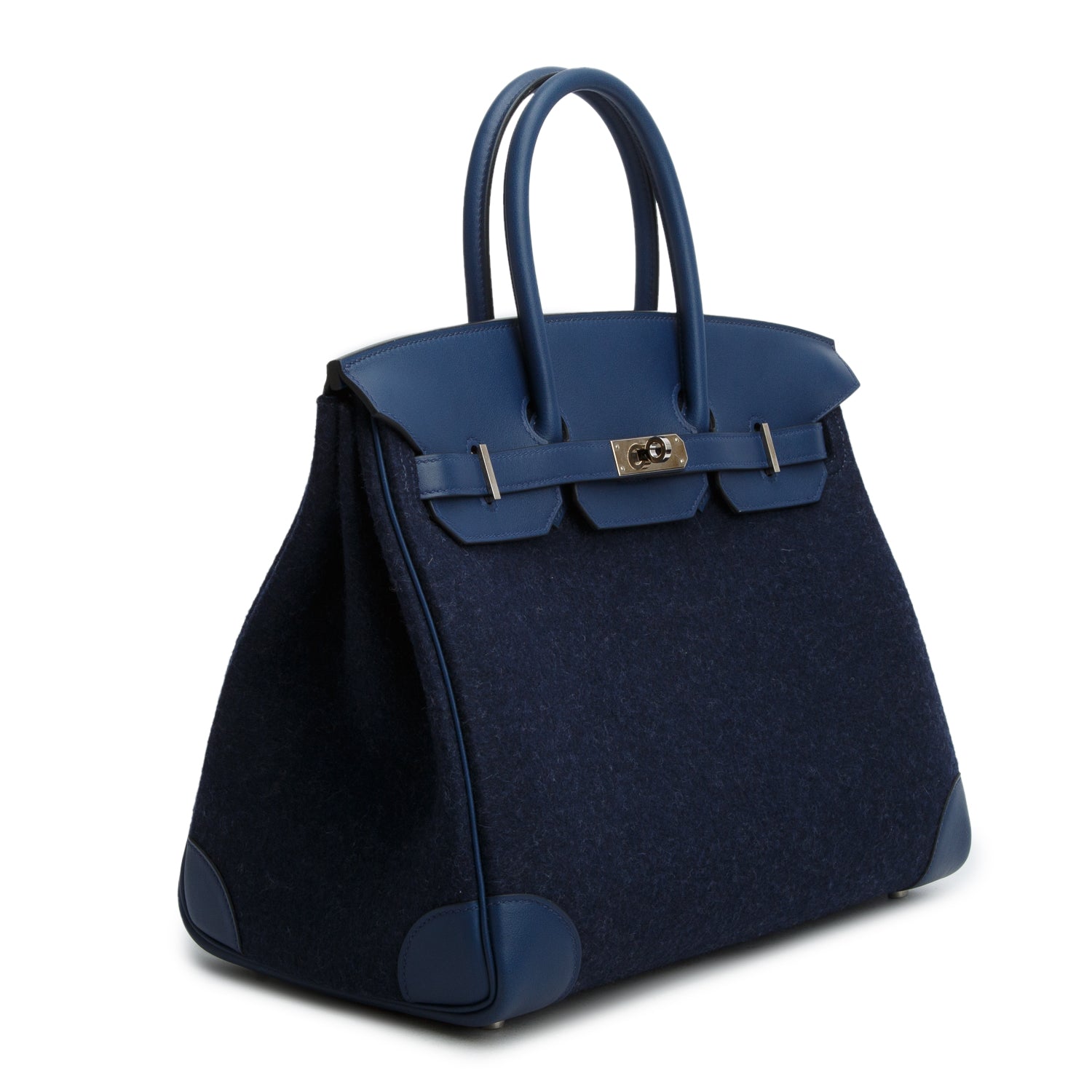 Hermes Bleu de Malte/Bleu Nuit Swift Feutre Birkin 35 w/ Box & Receipt