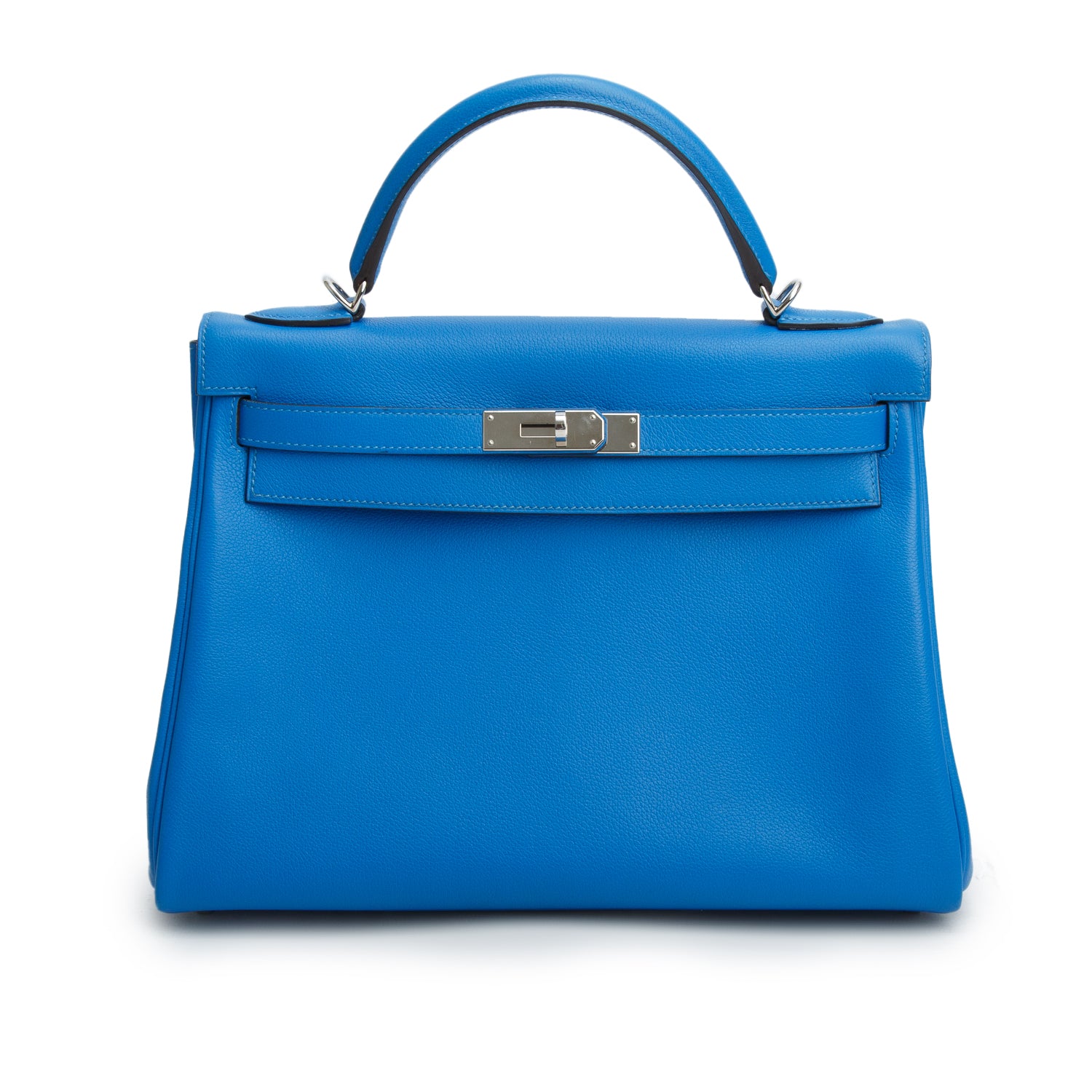 Hermes Bleu Hydra Evercolor Kelly Retourne 28 w/ Box & Strap