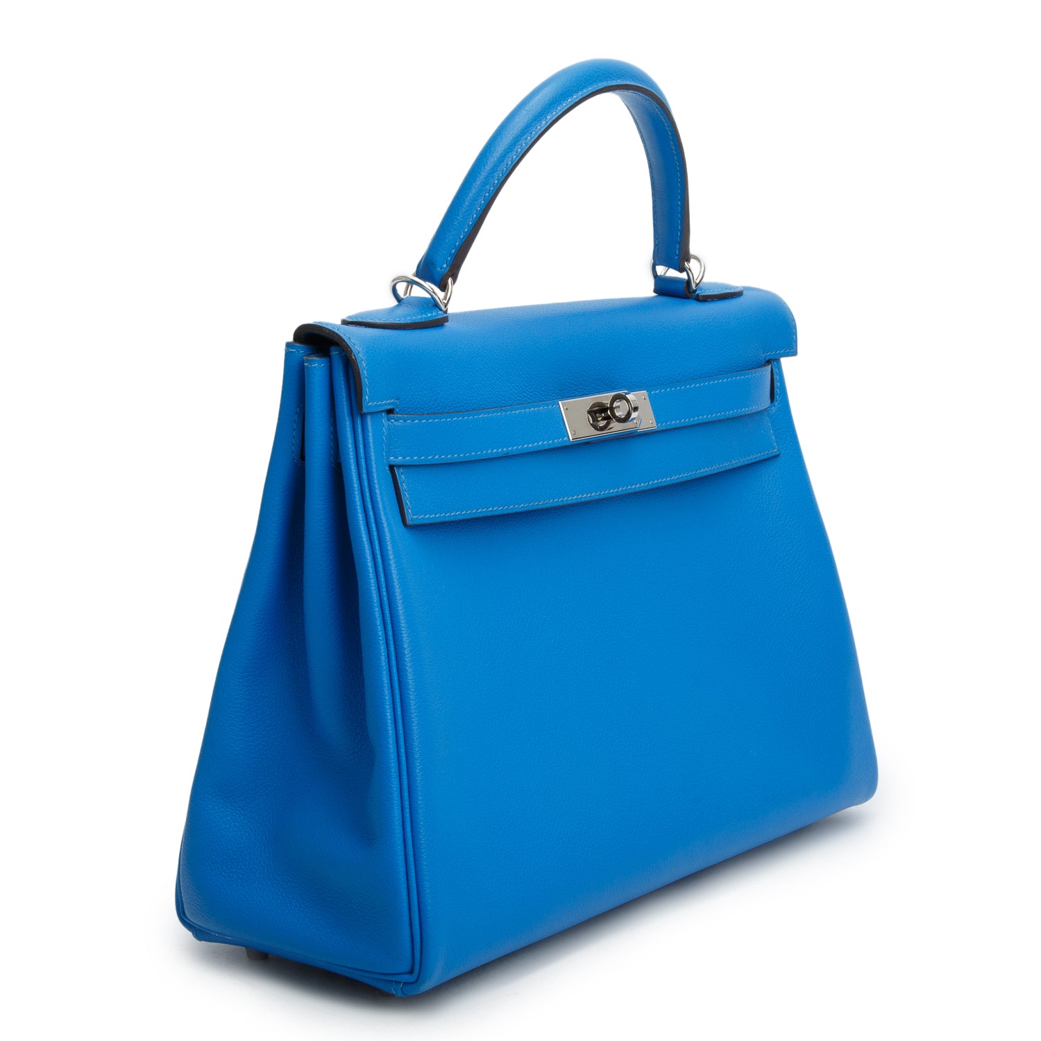 Hermes Bleu Hydra Evercolor Kelly Retourne 28 w/ Box & Strap