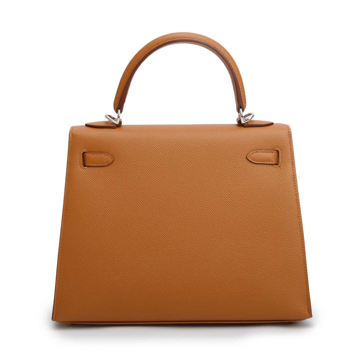 Hermes 2021 Gold Veau Epsom Kelly II Sellier 25 w/ Box, Receipt & Strap