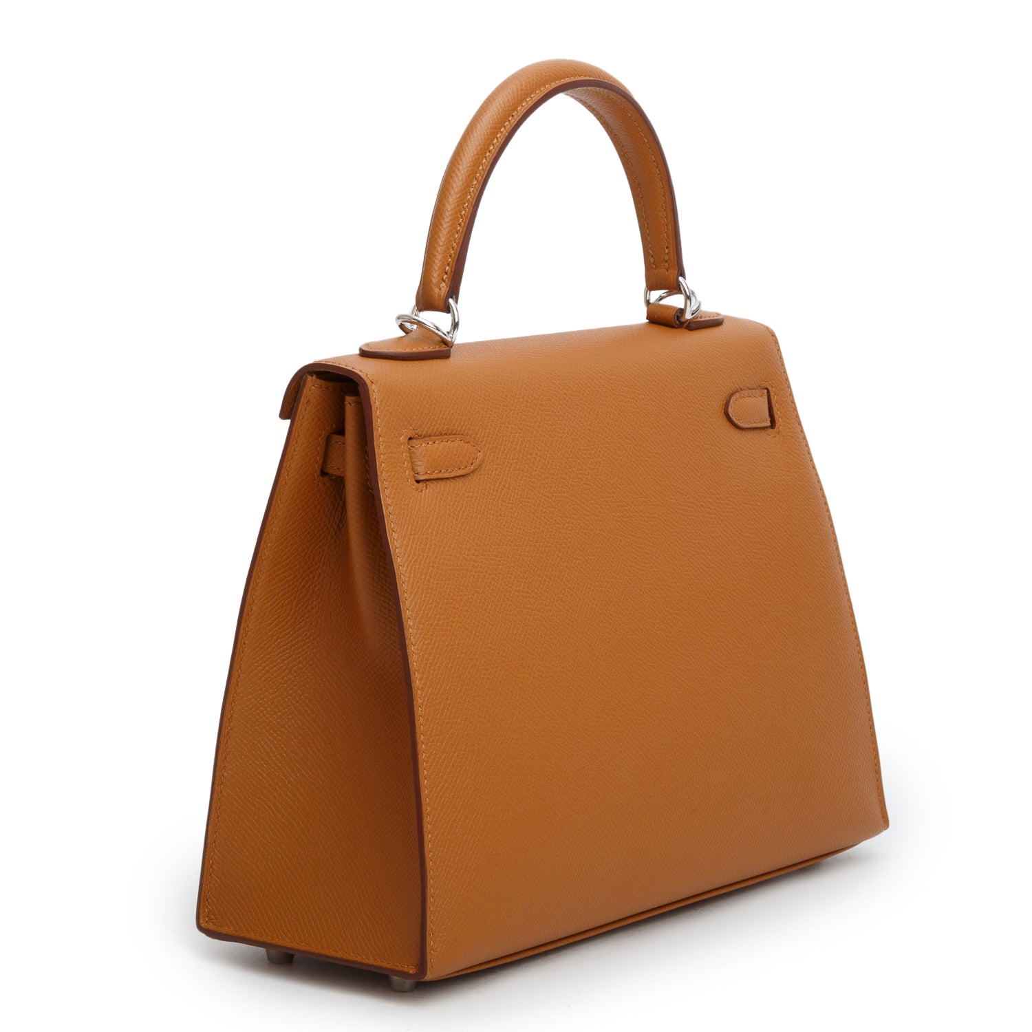 Hermes 2021 Gold Veau Epsom Kelly II Sellier 25 w/ Box, Receipt & Strap