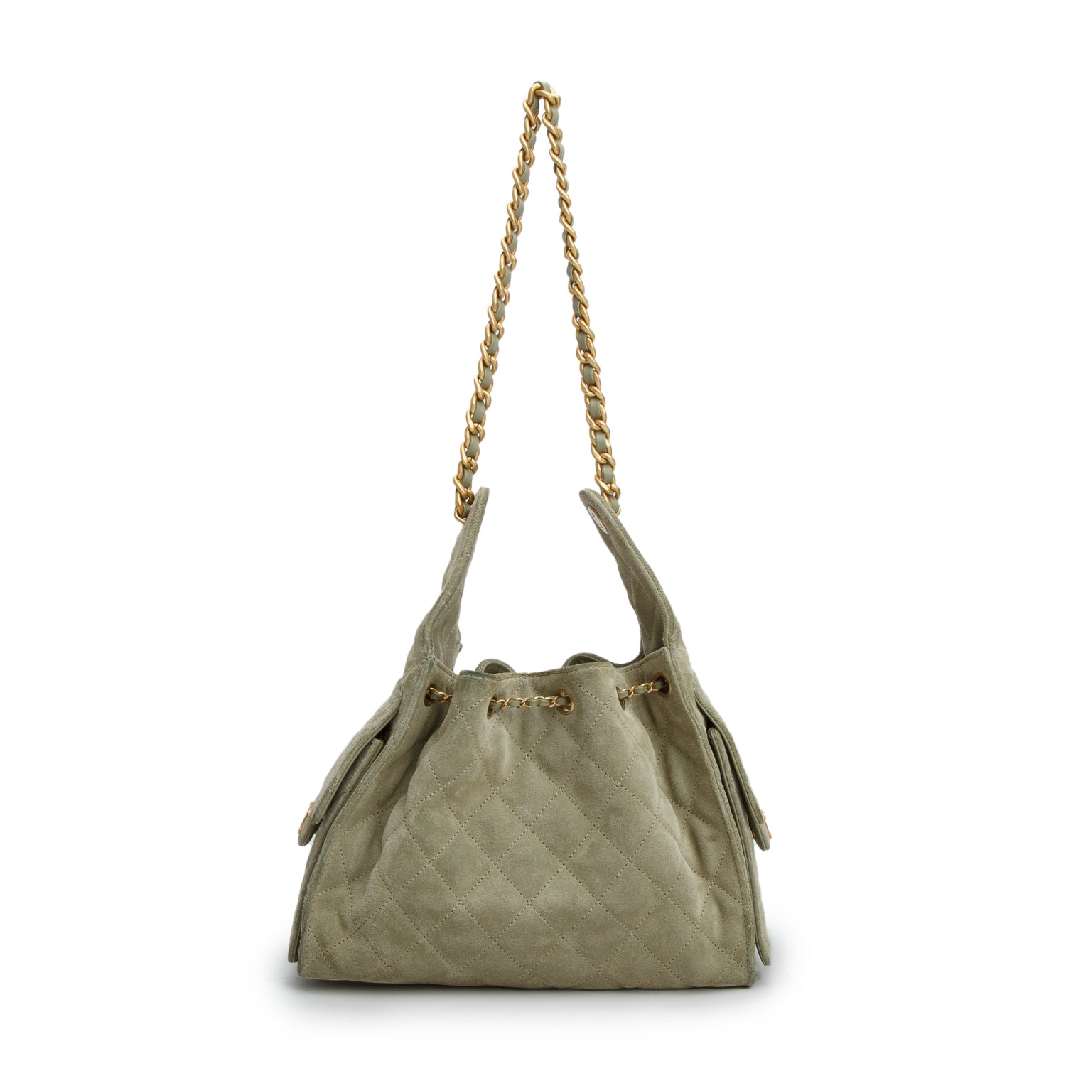 Chanel 2023 Green Suede 25 Small Handbag w/ Box & Receipt