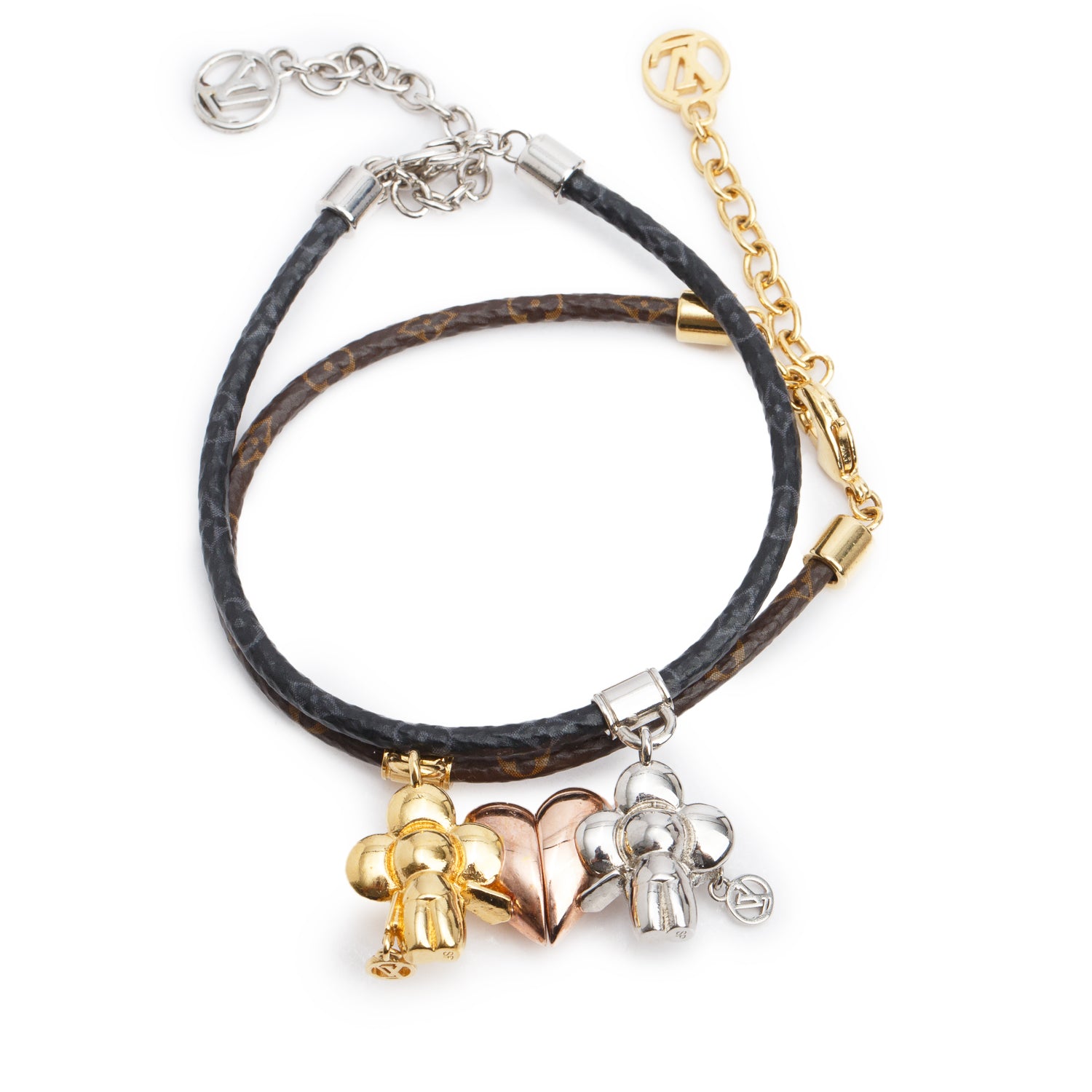 Louis Vuitton Monogram Vivienne Amour Set of 2 Charm Bracelet