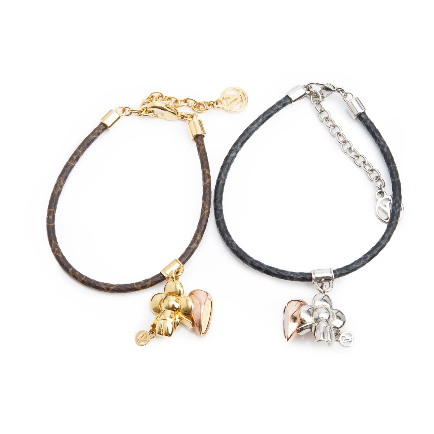 Louis Vuitton Monogram Vivienne Amour Set of 2 Charm Bracelet